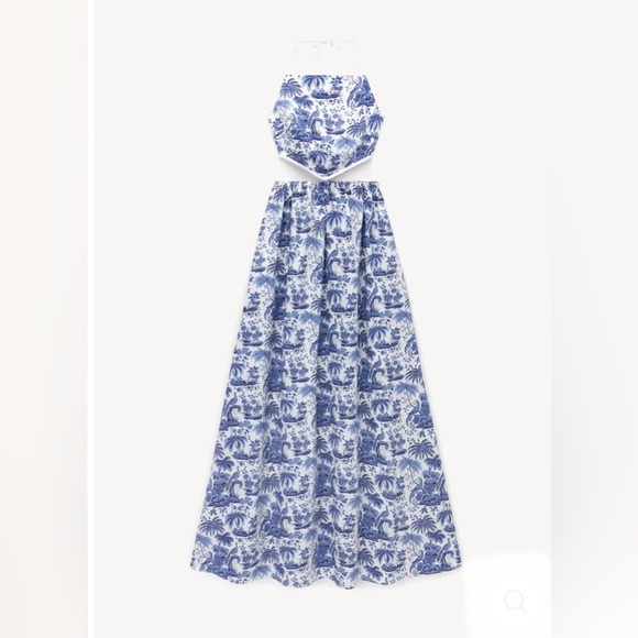 STAUD MYLA DRESS IN BLUE TOILE NWT - Picture 17 of 17